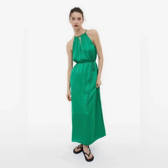 H&M | Dresses | Hm Long Satin Dress | Poshmark